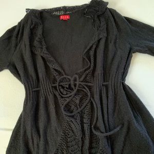 Black cardigan sweater